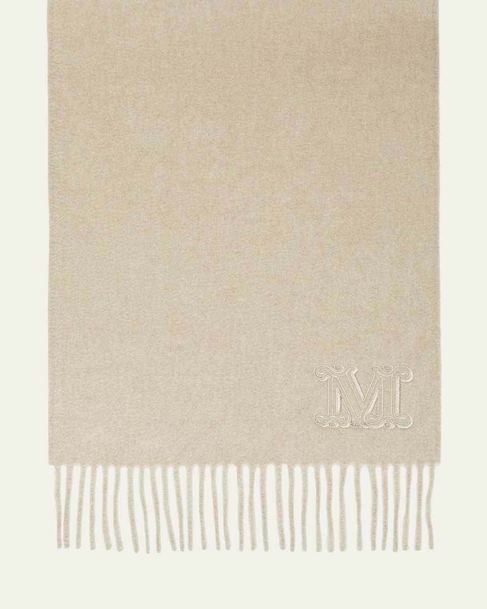 Logo Fringe Cashmere Scarf
